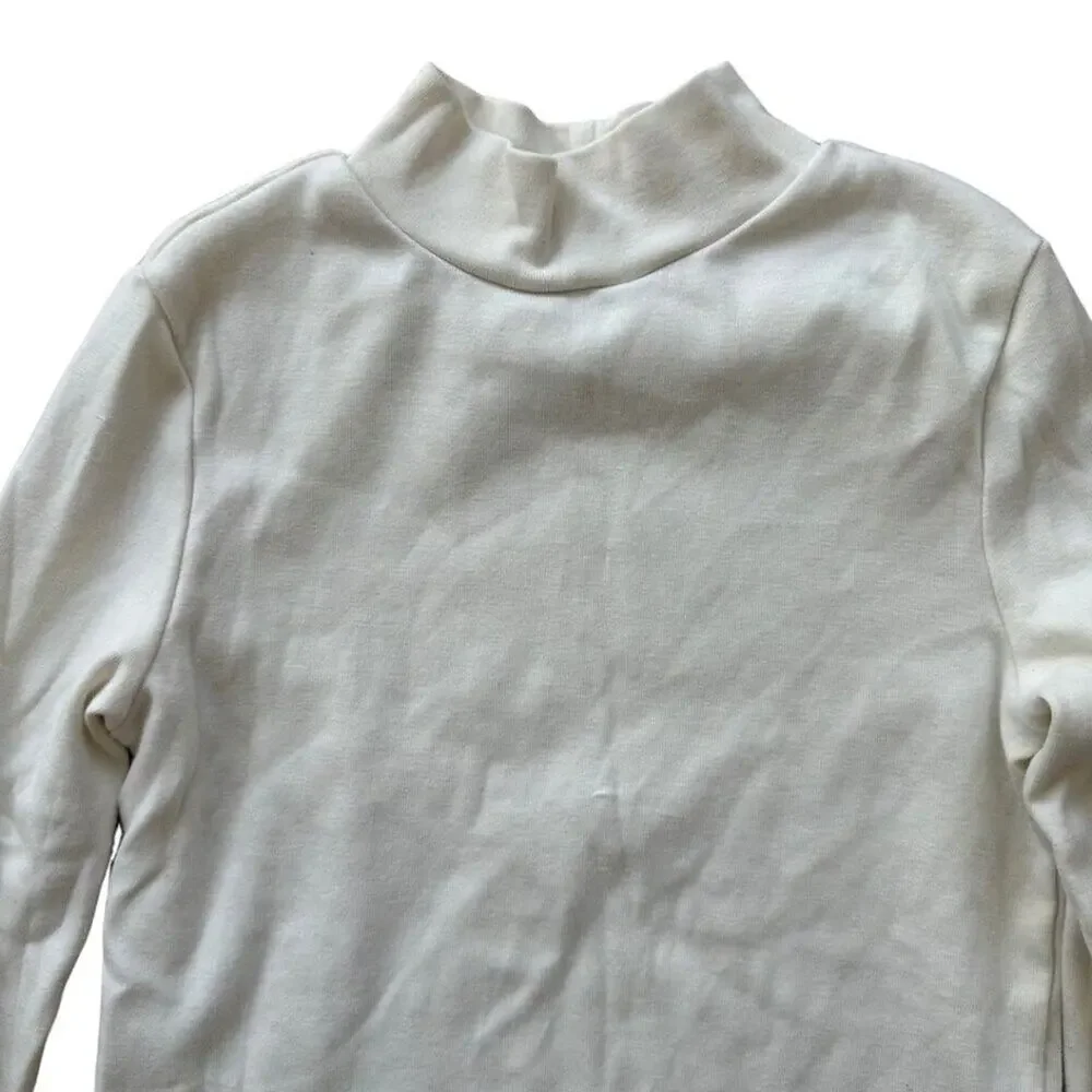 GAP Long Sleeve High Neck TShirt Ivory Small